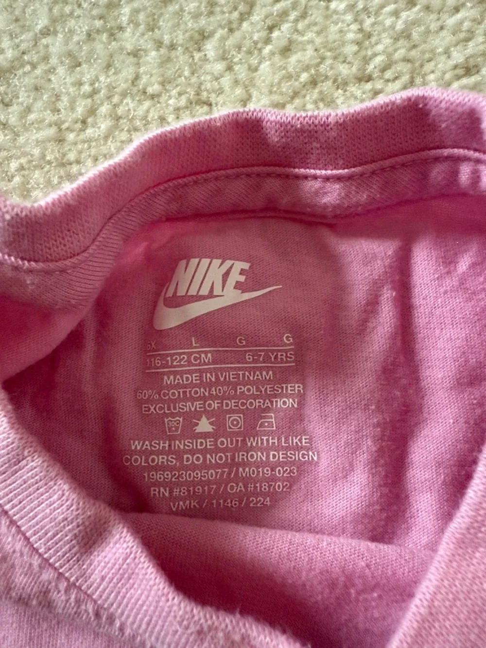 Nike Pink Tee and Leggings with Black & White Swooshes - Picture 2 of 2